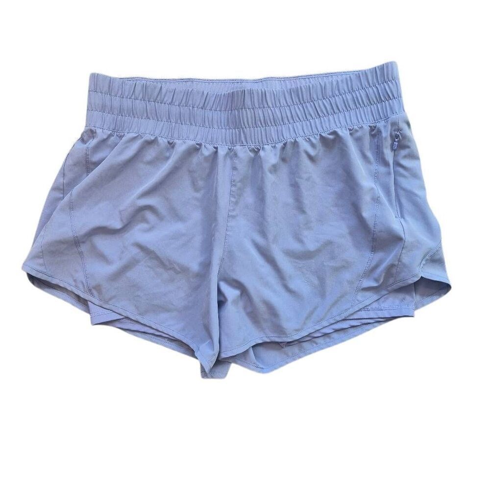 Avia Women's Periwinkle Blue Poly/Spandex Running Athletic Shorts w Zip Pocket